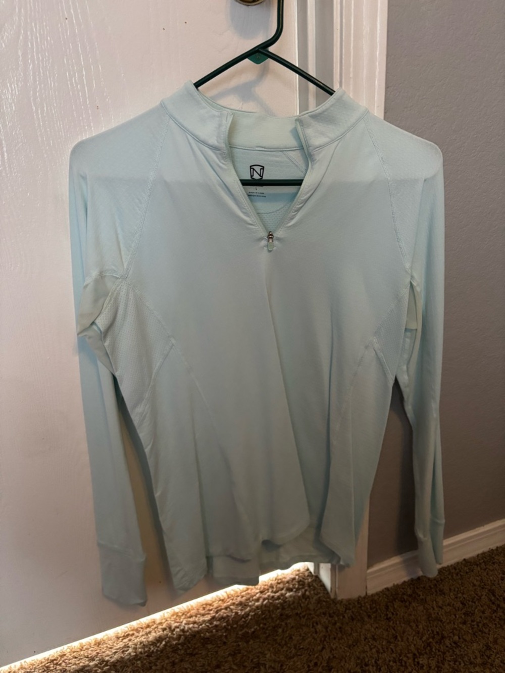 Light Blue Women's Long-Sleeve Quarter-Zip Performance Top
